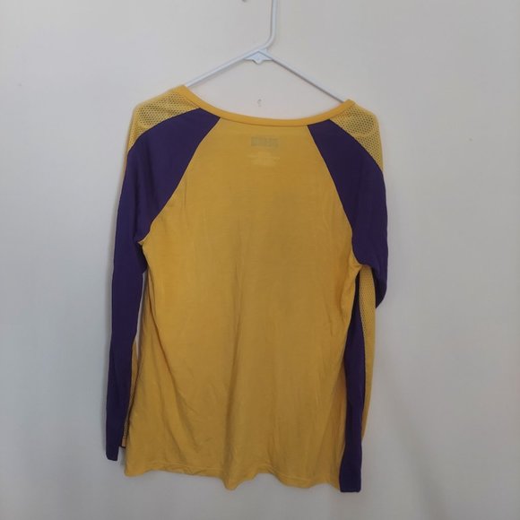 Women's XL Extra Large Gold and Purple Vikings NFL Long Sleeve T-Shirt - Picture 2 of 3
